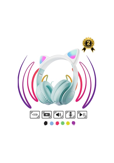 Çocuk Bluetooth Kulaklık Kedi Kulaklık Pro 5.0 Akıllı Rgb Led Detaylı Bluetooth Kablosuz