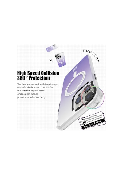 Rock Apple Uyumlu iPhone 14 Plus Amber Serisi Magsafe Kılıf Mor Mor