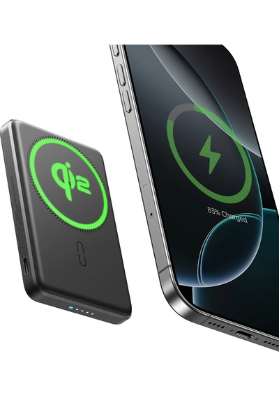 Esr Qi2 5000 Mah Taşınabilir Şarj Cihazı Magslim Powerbank Siyah