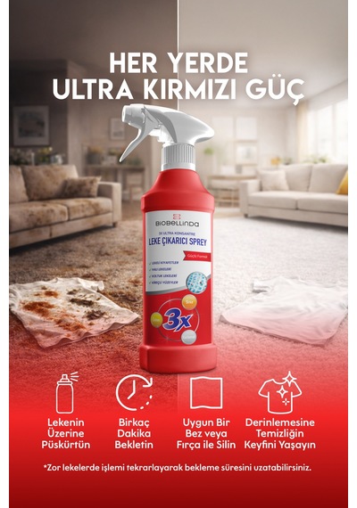 3x Ultra Konsantre Leke Çıkarıcı Sprey 450 Ml