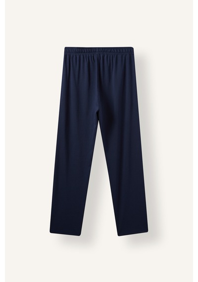 Defacto New Regular Fit Beli Bağcıklı Düz Paça Pijama Altı J0321ax26aunv135 Lacivert-nv135