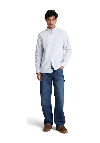 Timberland Lake Warner Solid Oxford Shirt Erkek Gömlek-33997 Açık Mavi
