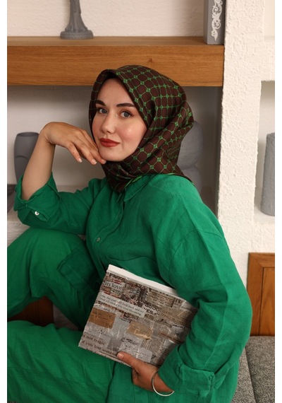 Twill İpek Eşarp Acı Kahve