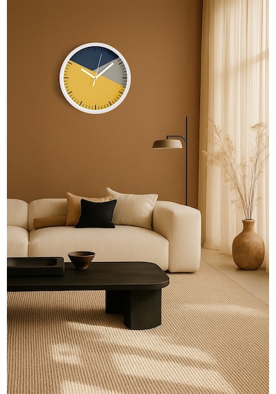 Modern Tasarım Duvar Saati - 25cm - Önü Camlı Beyaz Kasa - Sessiz Mekanizma-jh0608 Beyaz