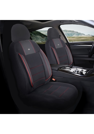 Volkswagen Golf 5 Araçlara Uyumlu Oto Koltuk Kılıfı Seti - Violet Serisi Siyah/kırmızı