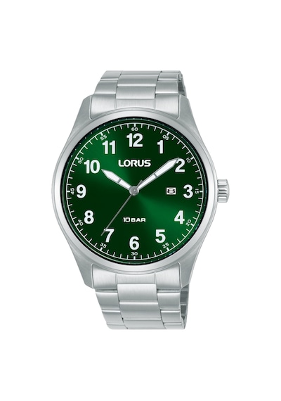 Lorus Rh975sx9 Quartz Çelik Gri Yeşil Kadran 10 Atm 42 Mm Erkek Kol Saati