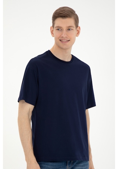 U.S. Polo Assn. Erkek Comfort Fit Bisiklet Yaka Lacivert Tişört 50287046-VR033