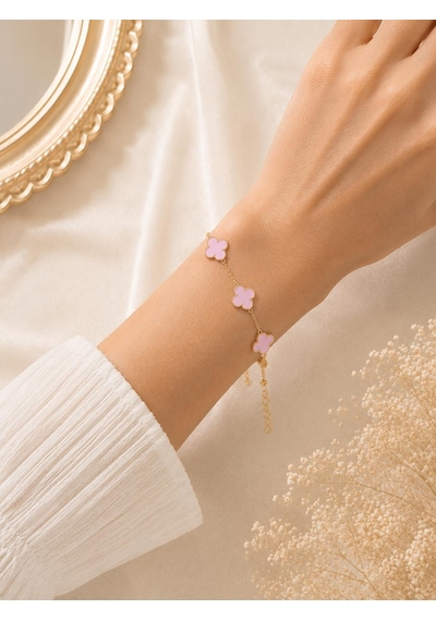 Pembe Yonca Altın Bileklik 32325250