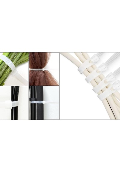 Tekrar Kullanımlık Kablo Bağı 7.5x370 Beyaz 100 Adet