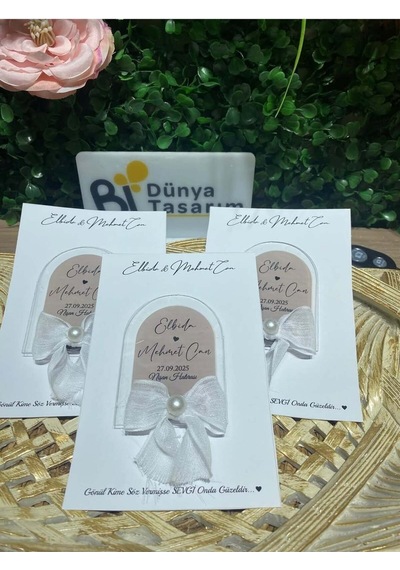 Uv Baskı Pleksi Magnet Söz, Nişan, Nikah, Düğün, Kına, Doğum Günü 10 Adet Altın-Pembe