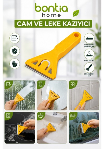 Cam Ve Leke Kazıyıcı Paslanmaz Çelik Bıçaklı Cam Temizleme Kazıyıcı Fayans Ocak Cam Seramik Etiket Boya Kazıyıcı
