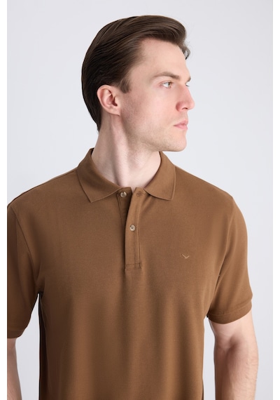 D's Damat Ds Damat Regular Fit Kahverengi Pike Dokulu %100 Pamuklu T-shirt 4hc140211213m 201