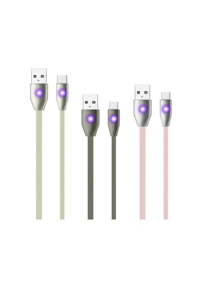 Linktech K486 Type-C Led Işıklı 1.2Mt Yassı Şarj Ve Data Kablosu (402787993)