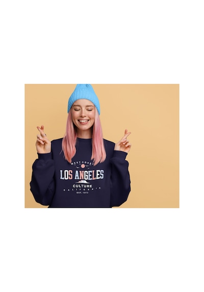Magors Stıl-x Los Angeles Baskılı Bisiklet Yaka 3 İplik Standart Kalıp Sweatshırt Lacivert Magors Stıl-x Los Angeles Baskılı Bisiklet Yaka 3 İplik Standart Kalıp Sweatshırt Lacivert