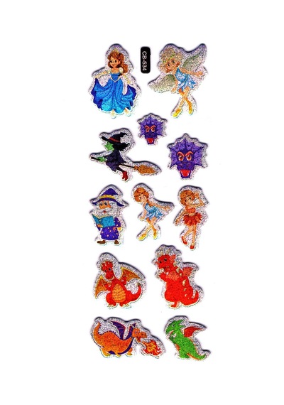Sticker Kabartmalı Sticker Defter, Planlayıcı Etiket - Cb-534 16x7 Cm- Prenses, Peri