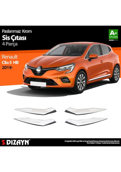 S-Dizayn Renault Clio 5 Krom Sis Çıtası 4 Prç. 2019 ve Üzeri