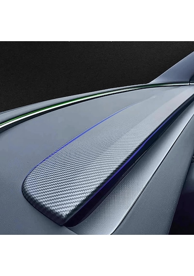 Tesla Model Y Juniper 2025+ Uyumlu Ön Panel Konsol Kaplama Seti Mat Karbon Fiber Standart