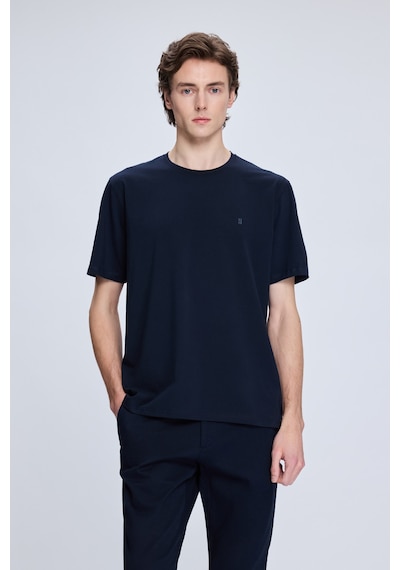 Hatemoğlu Lacivert Regular Fit Bisiklet Yaka Pamuklu Triko Tişört 35102024c014 005 659126 Çok Renkli