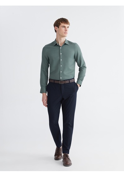Lcw Busıness Yeşil Slim Fit Armürlü Erkek Gömlek