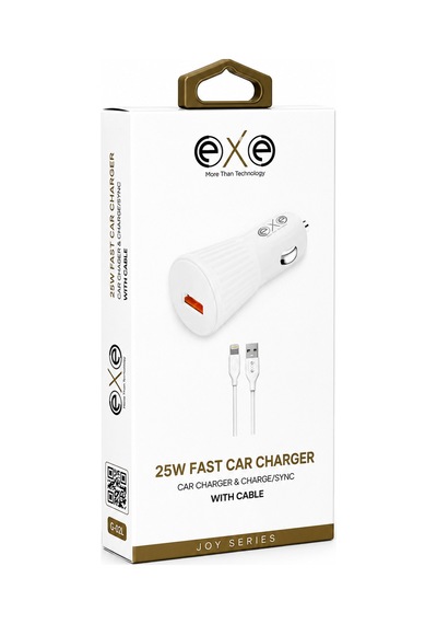 Exe 25w Hızlı Araç Şarj Adaptörü Lightning Uyumlu Kablo Dahil