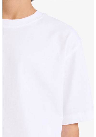 Defacto Regular Fıt Bisiklet Yaka Kısa Kollu Tişört Erkek Çocuk K1687a626smwt34 Beyaz-wt34