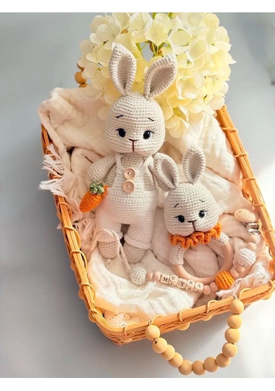Amigurumi Havuçlu Tavşan Set Amigurumi Havuçlu Tavşan Set