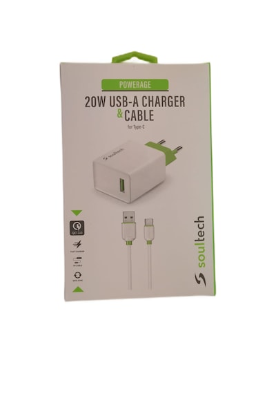 Soultech SC180B-C 20 W QC/3.0 USB-A To Type-C Seyahat Şarj Aleti Beyaz