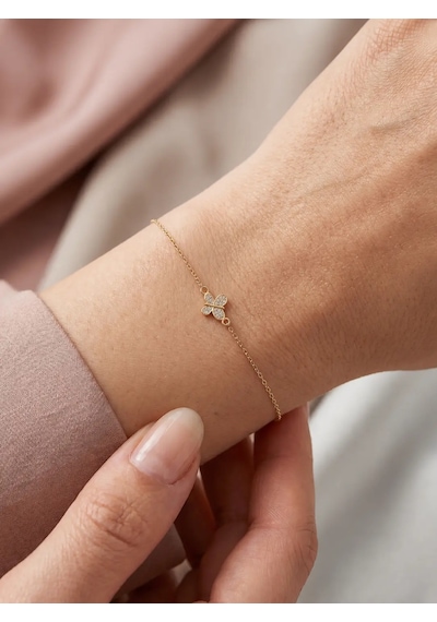 14 Ayar Altın Kelebek Model Bileklik