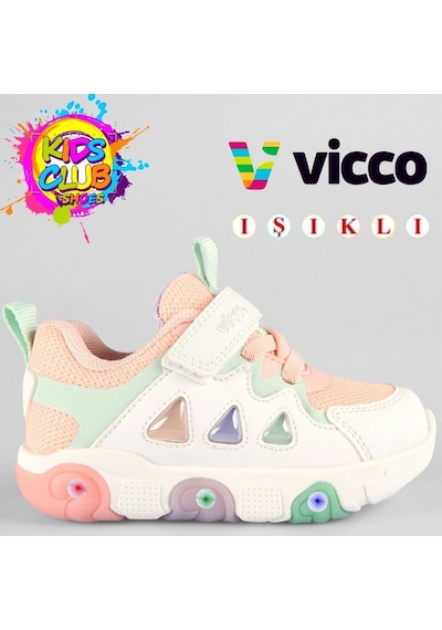 Vicco Phonex Işıklı Ortopedik Çocuk Spor Ayakkabı Pudra