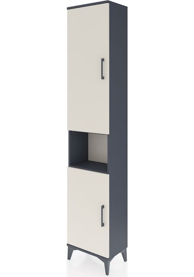 Arges Dolap 4 Raflı 2 Kapaklı Tek Askılı 44x30x221 Antrasit-aytaşı Antrasit