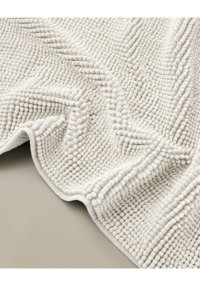 Macaroni Kaydırmaz Taban Banyo Paspası Seti 60x90 + 40x60 Cm Ekru