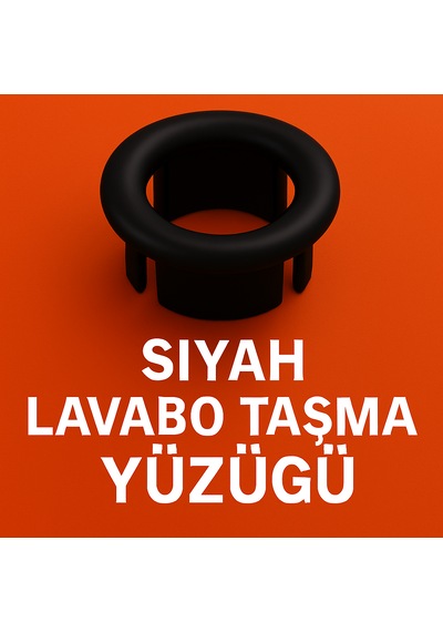 Siyah Renkli, Şık Tasarımlı, Estetik Ve Uyumlu Lavabo Taşma Yüzüğ Siyah