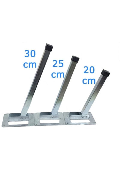 Gümüşler Metal Sofra Ayağı 25 Cm. 4 Adet Metalik Gri