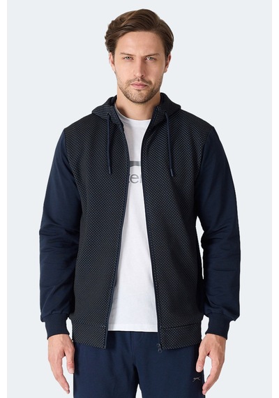 Slazenger Flame Erkek Kapüşonlu Cepli Lacivert Sweatshirt Lacivert
