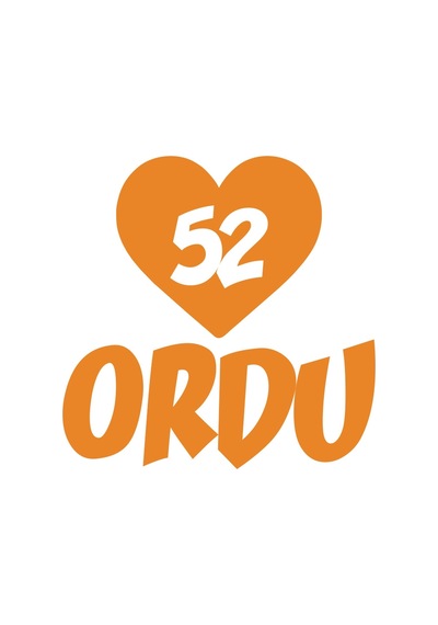 Kalpli 52 Ordu Araba Sticker 17x17 Cm Turuncu