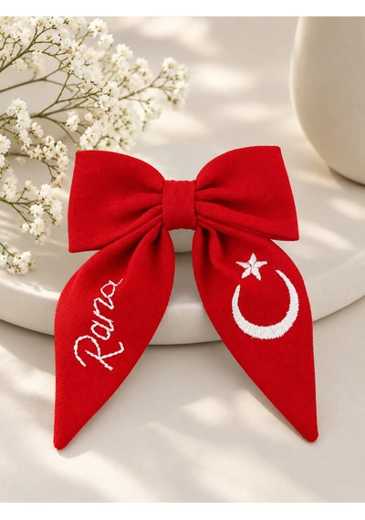 Puncho Nakışlı Fiyonk Toka Kırmızı
