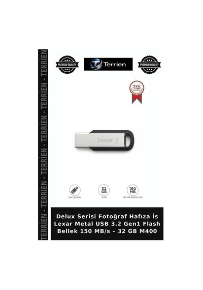 Delux Serisi Fotoğraf Hafıza İs Lexar Metal Usb 3.2 Gen1 Flash Bellek 150 Mb/s 32 Gb M400