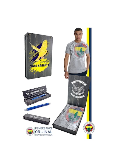 Fenerium Fenerbahçe Orijinal Lisanslı 6 Renk Logo Gri Tribün T-shirt + Kalem Set Hediyelik Ahşap Kutulu Gri Fenerium Fenerbahçe Orijinal Lisanslı 6 Renk Logo Gri Tribün T-shirt + Kalem Set Hediyelik Ahşap Kutulu Gri