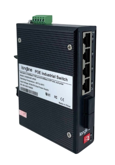 Longline 4 Port Gigabit Poe Switch + 2 Sfp Slot Dual Power Dc48-57v Unmanaged Switch