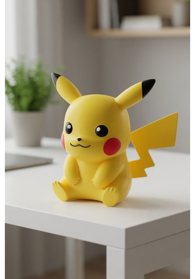 Pikachu Figürlü Kumbara Sevimli Dekoratif Para Kutusu Sarı Tasarım Hediyelik Obje