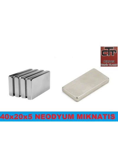 Neodyum Süper Güçlü Miknatis 40X20X5 Mm 2 Adet