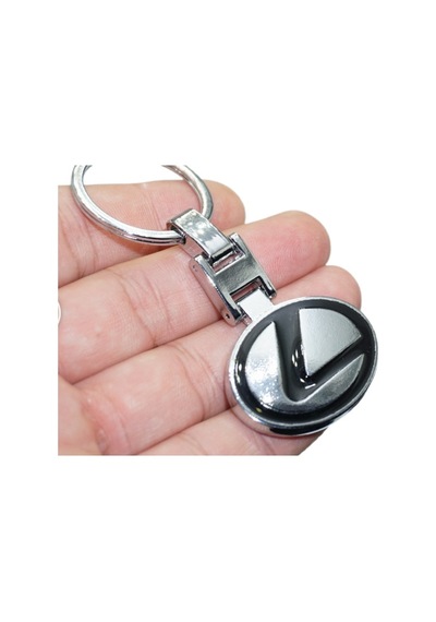 Lexus Dk Tuning Krom Metal Çift Yön Anahtarlık Gümüş - Siyah