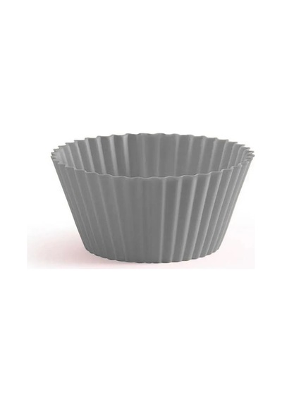 Silikon Muffin Kek Kalıbı Yapışmaz 6 Adet Gri Silikon Gri Diğer