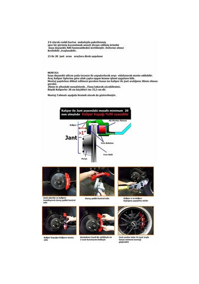 Alfa Romeo 145 Uyumlu Brembo Kırmızı Kaliper Kapağı 4 Parça Ön Arka Set