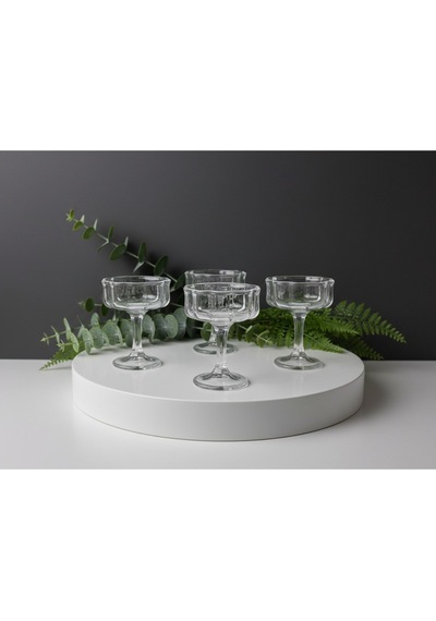 Elta Collection Titanyum Cam Lokumluk Kahve Yanı Sunumluk, Şekerlik, Reçellik, Tatlı Sunum Kasesi 6 Lı Set Beyaz