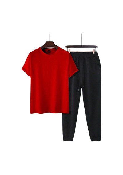 Uyguntarz Unisex Baskılı Spor Eşofman Takımı Kırmızı