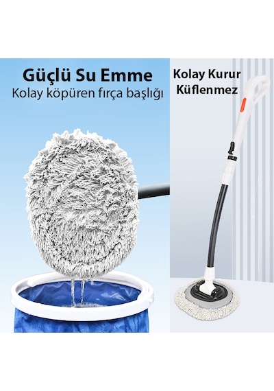Ally Ls-443 Teleskopik Mikrofiber Araba Yıkama Fırçası Uzun Saplı Fırçası Oto Mopu