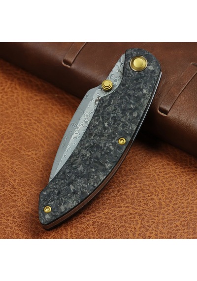 Kansept Falk Karbon Fiber Sap Damascus Çelik Çakı K1142a1 Kum