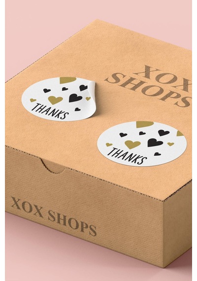 Kalpli Thanks Kargo Paketleme Sticker 3x3cm St2141 Çok Renkli