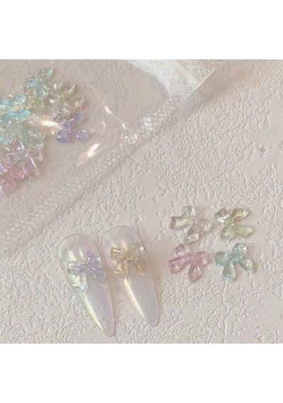 Charm Fiyonk Hologram Yeşil 10'lu 3d Nail Art Metal Süsü